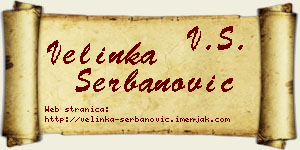 Velinka Šerbanović vizit kartica